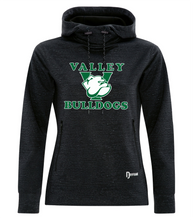 Load image into Gallery viewer, Valley Bulldogs Ladies Dry Tech Water Resistant Fleece Hoodie
