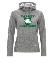 Load image into Gallery viewer, Valley Bulldogs Ladies Dry Tech Water Resistant Fleece Hoodie
