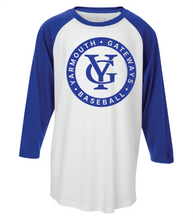 Load image into Gallery viewer, Youth Yarmouth Gateways 3/4 Sleeve Baseball Shirt
