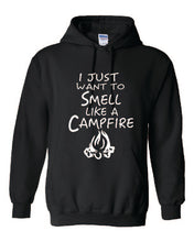 Load image into Gallery viewer, Smell Like A Campfire Hoodies Youth White Letters
