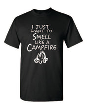 Load image into Gallery viewer, Smell Like A Campfire T-shirts White Letters
