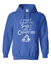 Load image into Gallery viewer, Smell Like A Campfire Hoodies Youth White Letters
