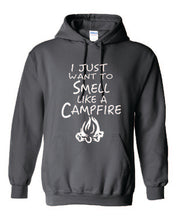 Load image into Gallery viewer, Smell Like A Campfire Hoodies White Letters
