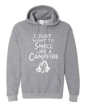 Load image into Gallery viewer, Smell Like A Campfire Hoodies White Letters
