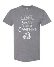 Load image into Gallery viewer, Smell Like A Campfire T-shirts White Letters
