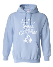 Load image into Gallery viewer, Smell Like A Campfire Hoodies White Letters
