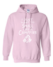 Load image into Gallery viewer, Smell Like A Campfire Hoodies White Letters
