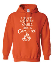Load image into Gallery viewer, Smell Like A Campfire Hoodies White Letters
