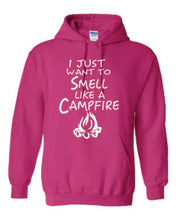 Load image into Gallery viewer, Smell Like A Campfire Hoodies White Letters
