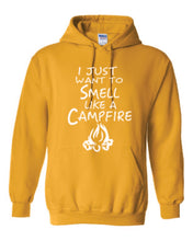 Load image into Gallery viewer, Smell Like A Campfire Hoodies White Letters
