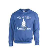 Load image into Gallery viewer, Life Is Better By The Campfire Crewnecks White Letters
