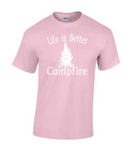 Load image into Gallery viewer, Life Is Better By The Campfire Youth T-shirt White Letters
