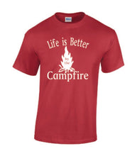 Load image into Gallery viewer, Life Is Better By The Campfire Youth T-shirt White Letters

