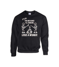 Load image into Gallery viewer, It's all Fun and Games Crewnecks White Letters
