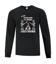 Load image into Gallery viewer, It's all Fun and Games White Letters Long Sleeves
