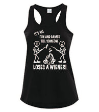 Load image into Gallery viewer, It's all Fun and Games Ladies Tanks White Letters
