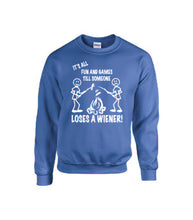 Load image into Gallery viewer, It's all Fun and Games Crewnecks White Letters
