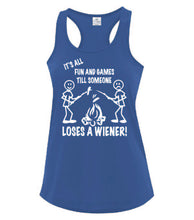Load image into Gallery viewer, It's all Fun and Games Ladies Tanks White Letters
