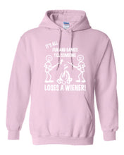 Load image into Gallery viewer, It's all Fun and Games Hoodie White Letters
