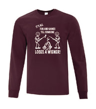 Load image into Gallery viewer, It's all Fun and Games White Letters Long Sleeves
