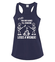 Load image into Gallery viewer, It's all Fun and Games Ladies Tanks White Letters
