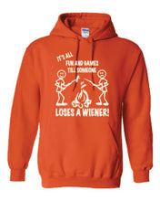 Load image into Gallery viewer, It's all Fun and Games Hoodie White Letters
