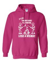 Load image into Gallery viewer, It's all Fun and Games Hoodie White Letters
