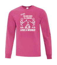 Load image into Gallery viewer, It's all Fun and Games White Letters Long Sleeves
